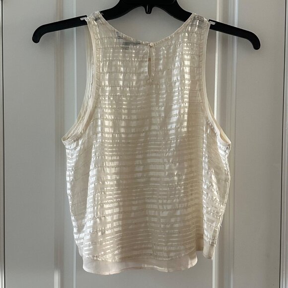 American Eagle Outfitters Womens Ivory Textured Sleeveless Tank Top Size M - Picture 2 of 8